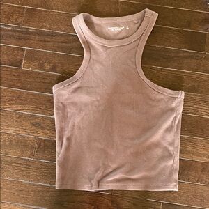 Abercrombie & Fitch brown Fitted Crop Tank Top